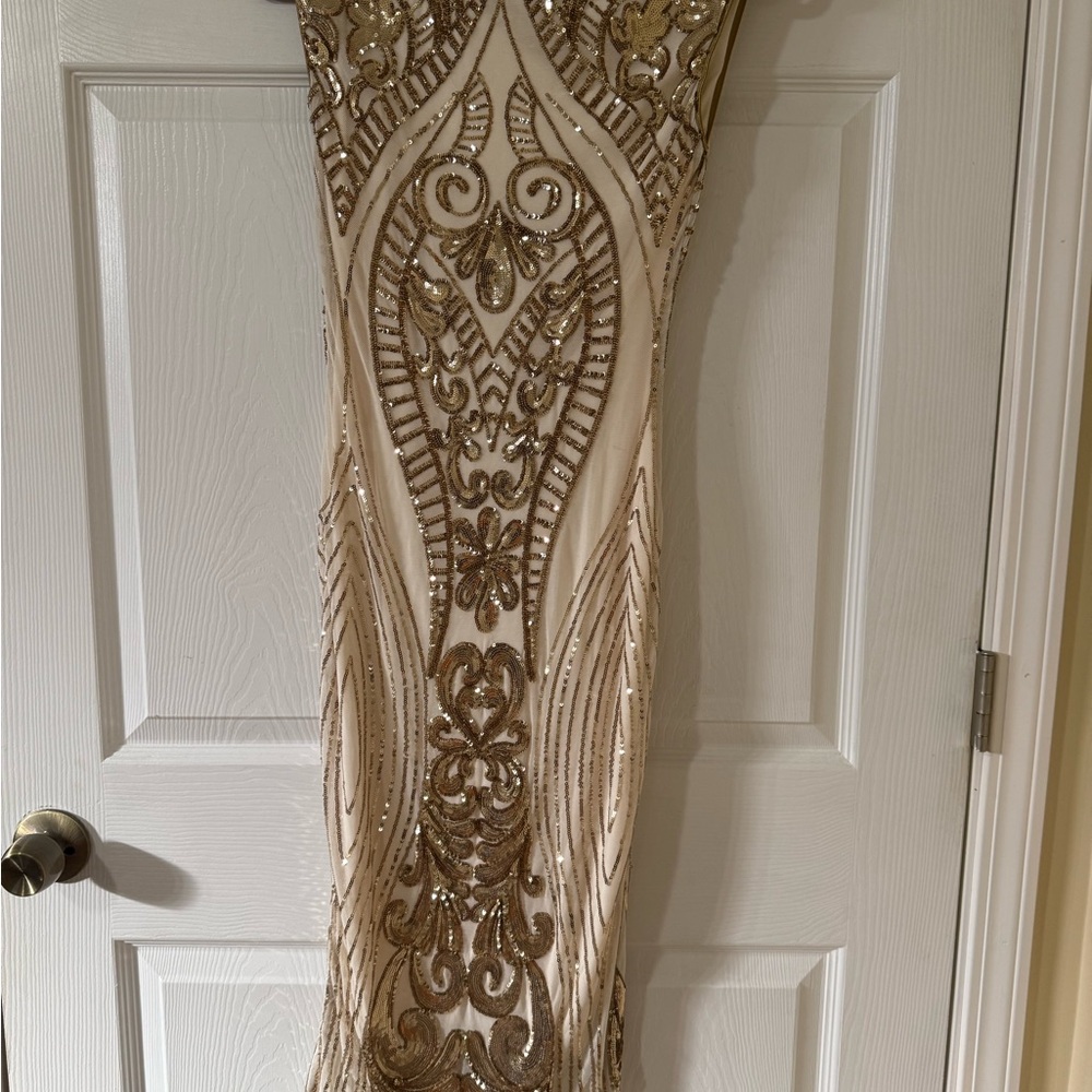 Elegant Gold Embellished Dress